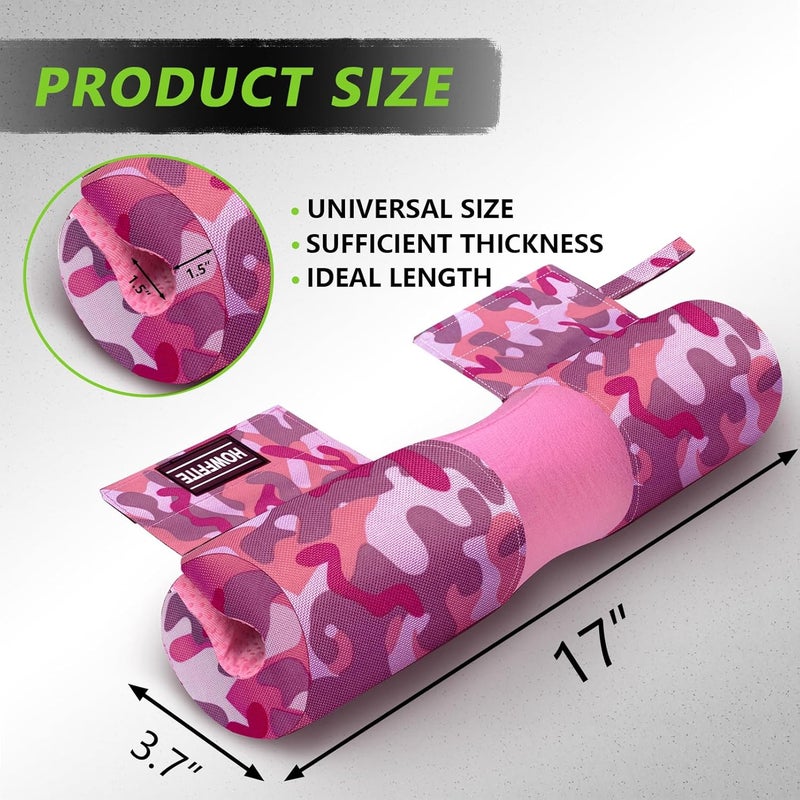 Howffite Barbell Pad Built-in Anti-Slide Design for Hip Thrusts, Squats and Lunges, Neck & Shoulder Protective Pad - Fits Standard and Olympic Bars - Image 2